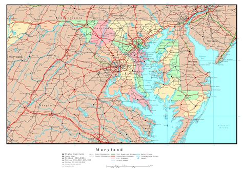 md map with cities